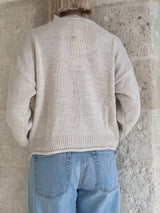 Cardigan Molly off white con bottoni e tasche - Zahjr