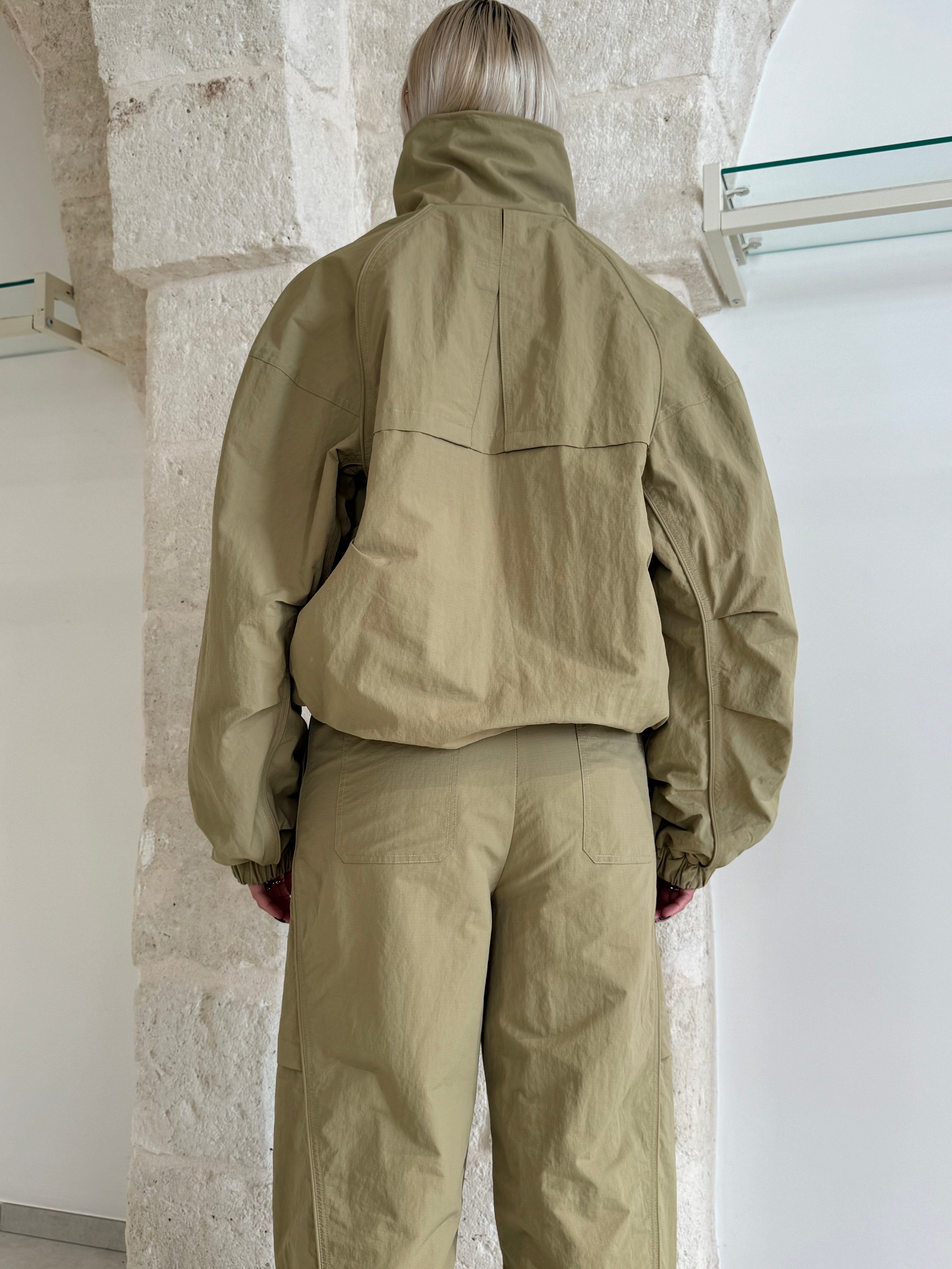 Bomber Kaki oversize effetto nylon- Eleh