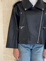 Biker in ecopelle con cerniere argentate - Bsb