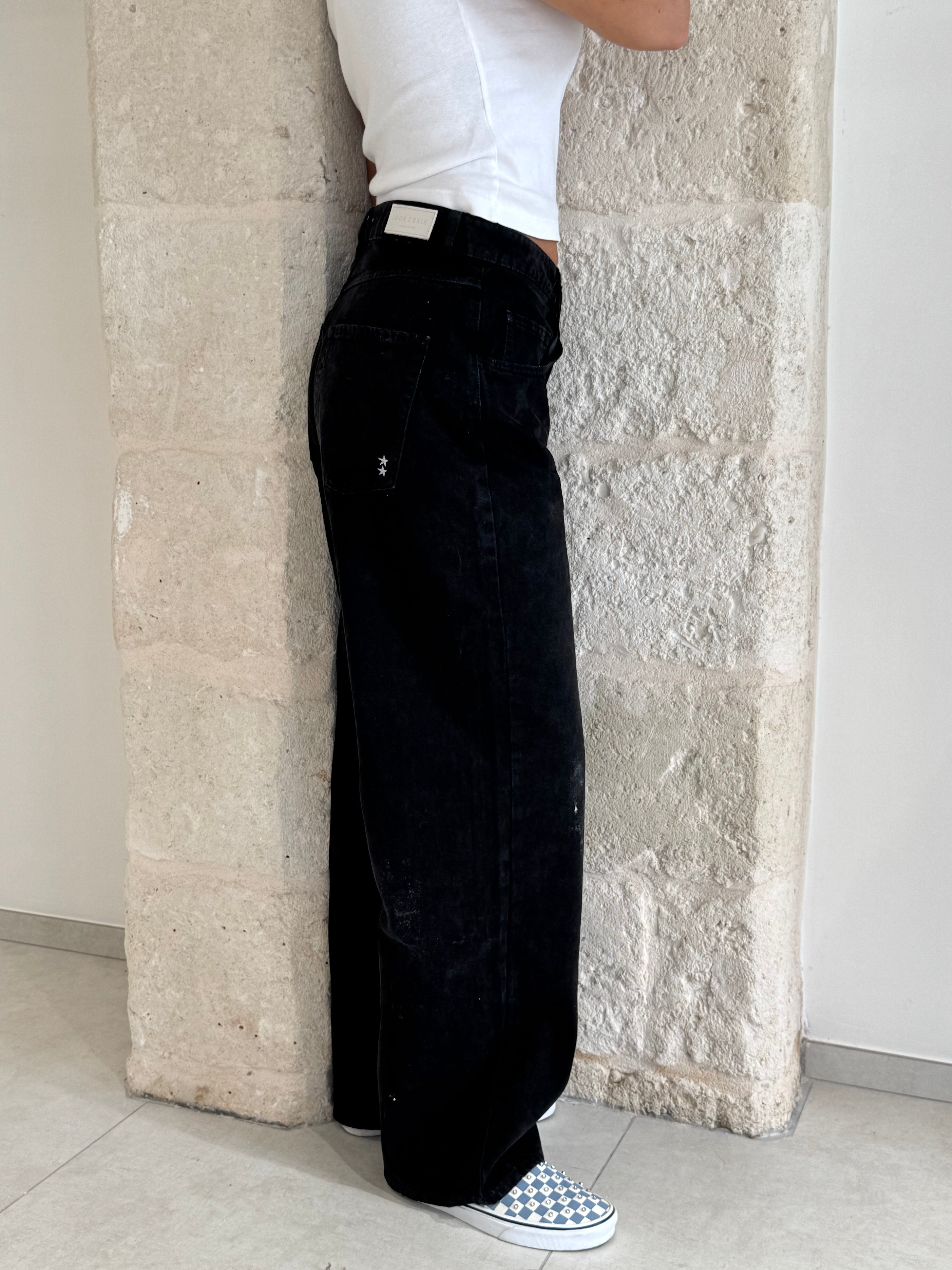 Jeans Poppy nero bruciato e slavato - Icon Denim