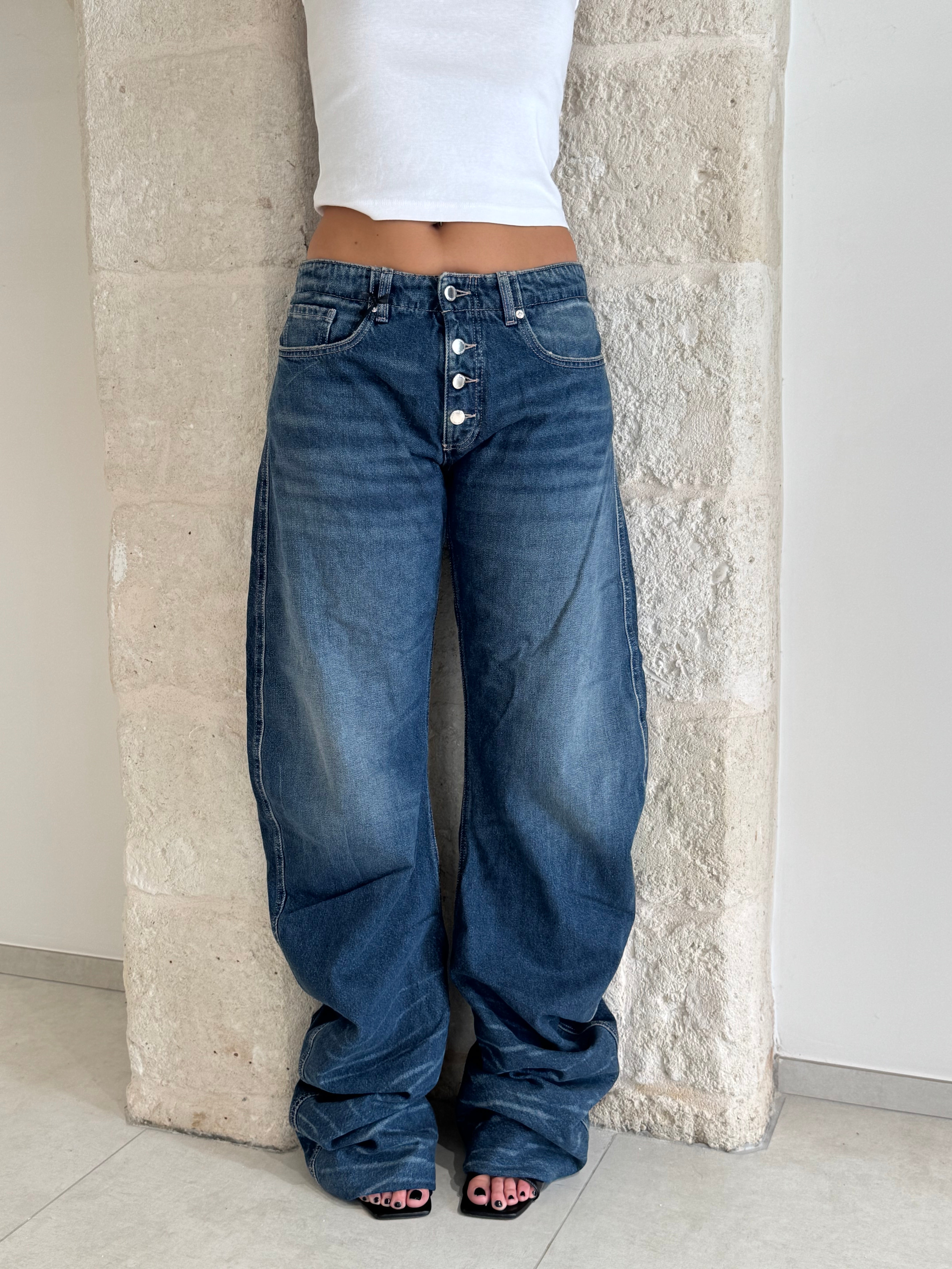 Jeans Riri Dune a vita bassa e gamba larga- Icon Denim