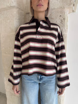 Polo a righe marrone - Kostumn1