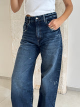 Jeans Poppy Dark Blue e gamba larga -Icon Denim