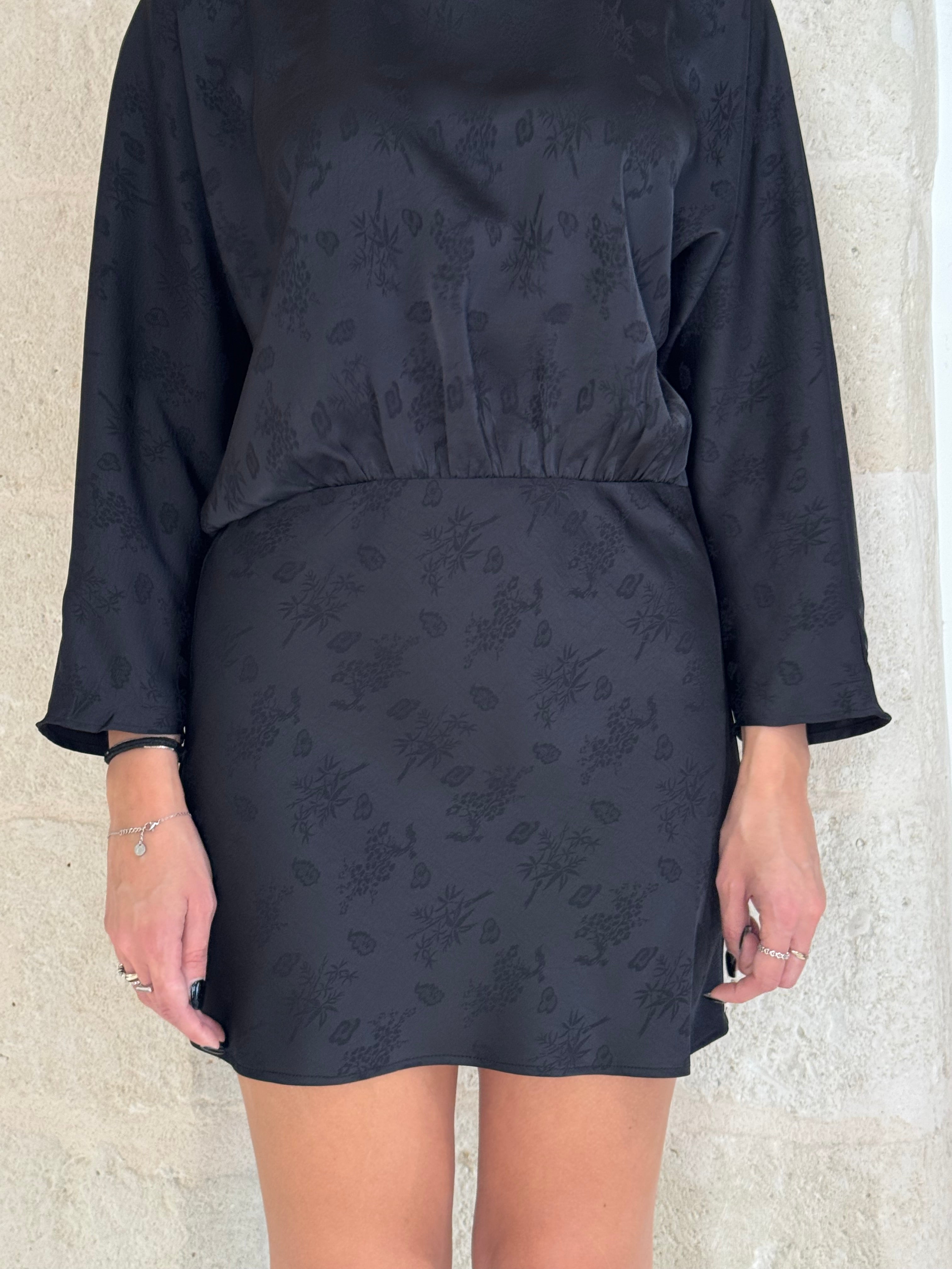 Vestito corto nero in jacquard - You decide