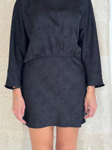 Vestito corto nero in jacquard - You decide