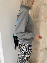 Felpa con collo alto e foulard - Tensione in
